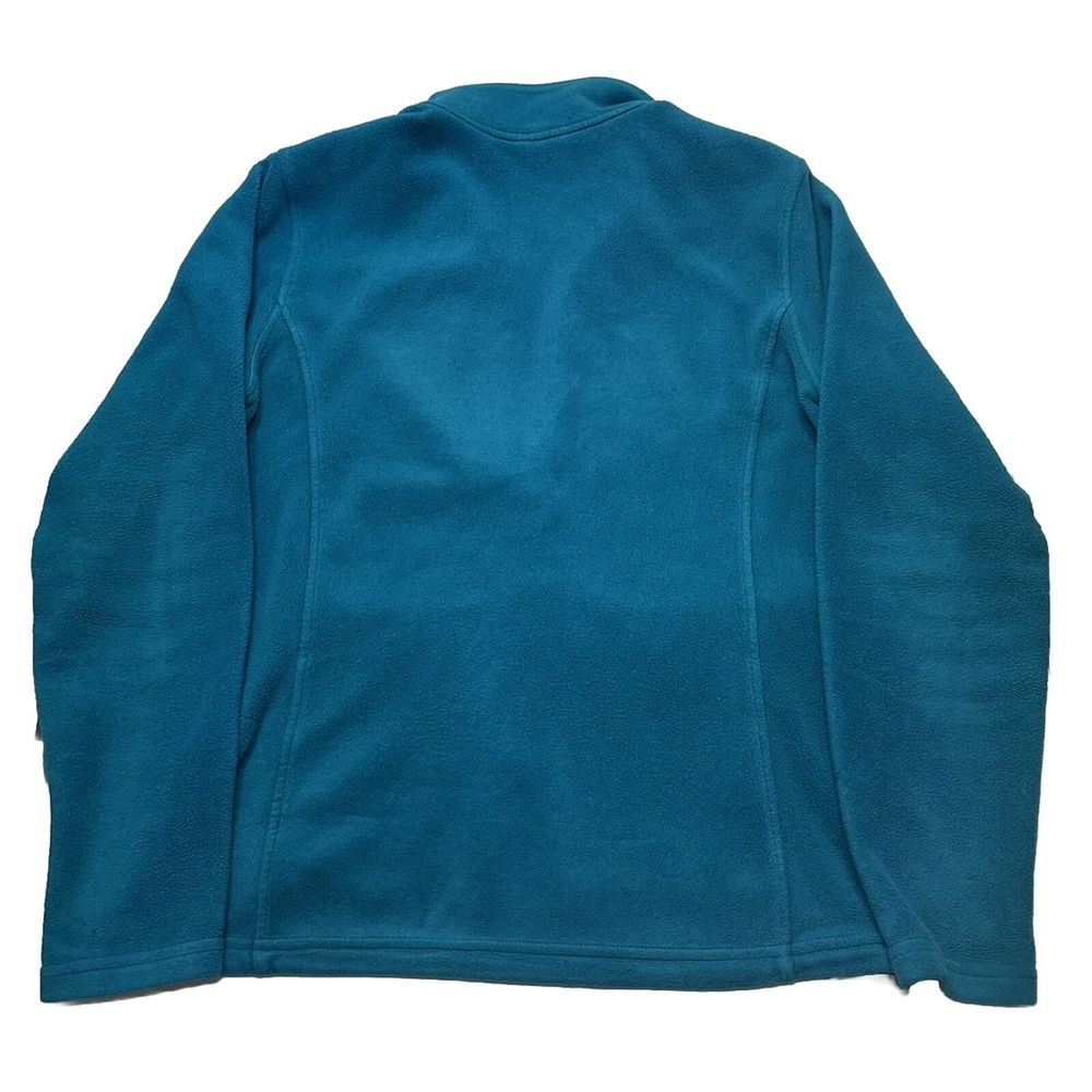 VINTAGE LL Bean Men's Zip Up Pockets Fleece Jacket Turquoise Size M Reg - Picture 2 of 8